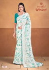 White Special By Kashvi Dull Moss Printed Sarees Wholesale Shop In Surat
